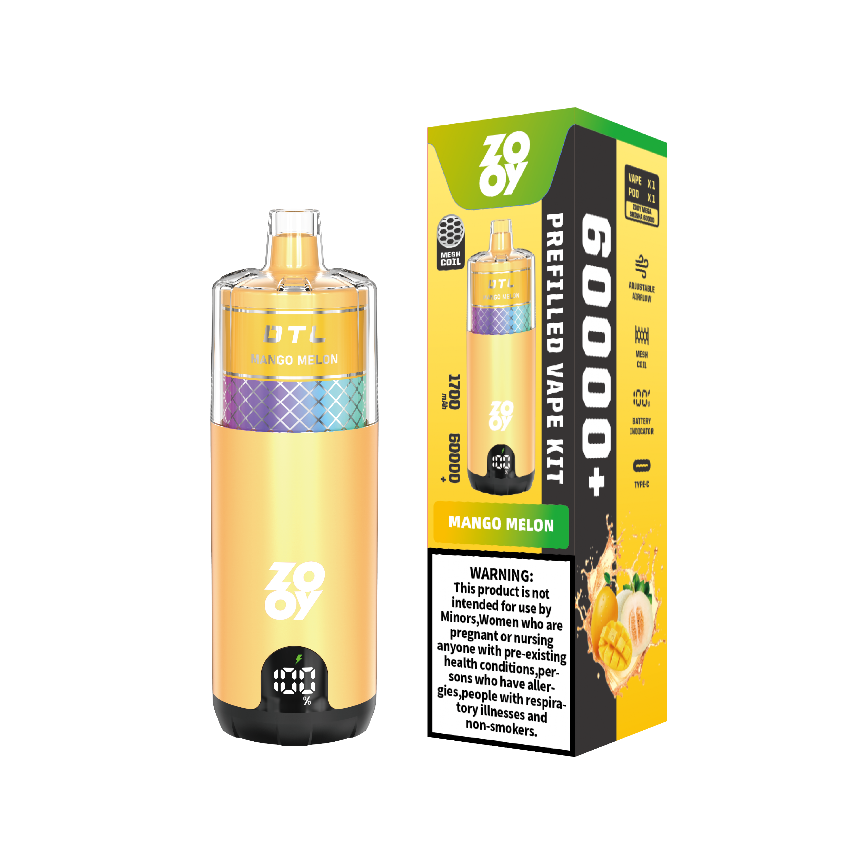ZOOY ZOOY VAPE MEGA 60000 120k Jednorazowy Vape Trzy smaki Magazyn UE-pech berry