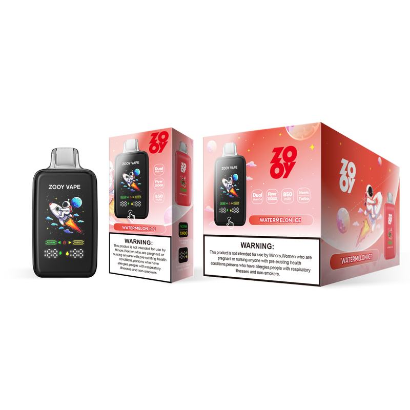 ZOOY VAPE FLYER 35000 Jednorazowe opakowanie Vape Puff 120K Podw&oacute;jny smak Magazyn UE-l&oacute;d arbuzowy